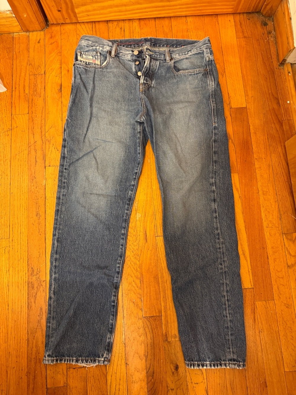 Diesel Men's Faded D-Viker Blue Straight Jeans 34x32